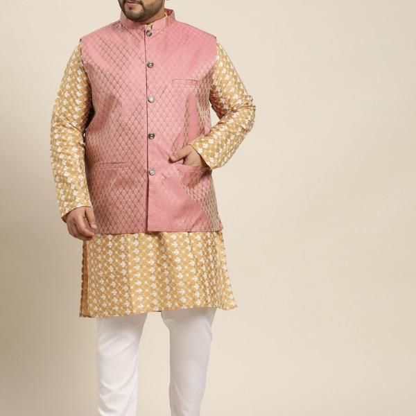 Booti Pattern Maroon Designer Brocade Nehru Jacket – Rajanyas